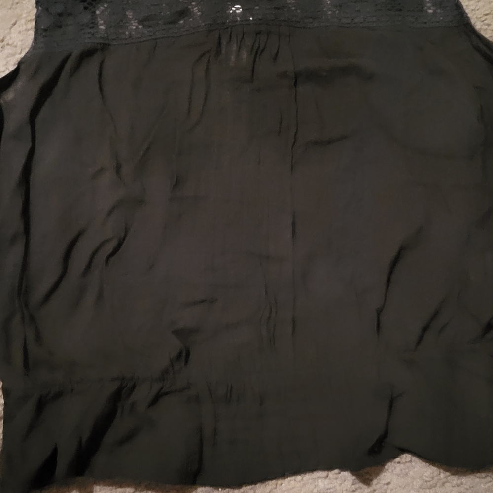 Black Sleeveless Top with Lace Detail